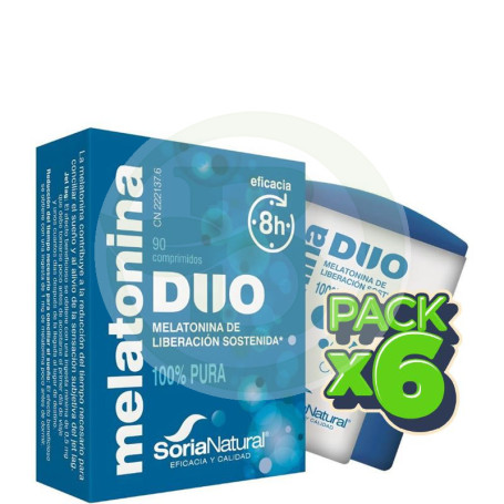 Pack 6x Melatonina Duo 90 Comprimidos Soria Natural