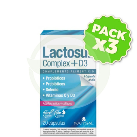 Pack 3x Lactosul Complex 20 Cápsulas Natysal