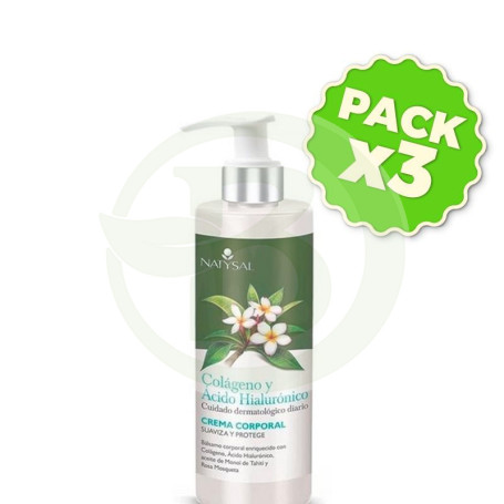 Pack 3x Loción Corporal Colágeno y Ácido Hialurónico 300Ml Natysal