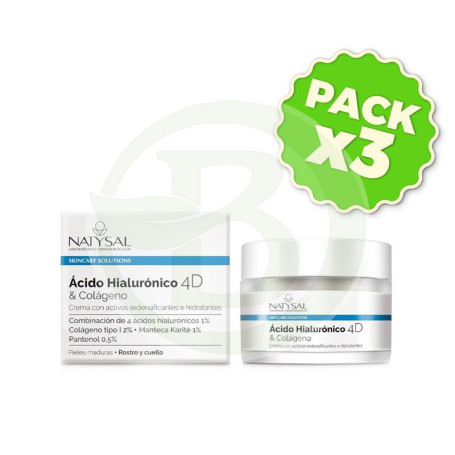 Pack 3x Crema Ácido Hialurónico 4D 50Ml. Natysal