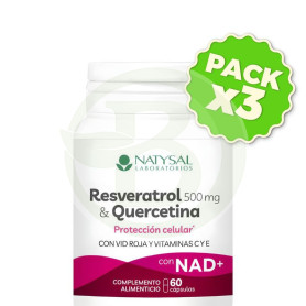 Pack 3x Resveratrol y Quercitina con Nad+ 60 Capsulas Natysal