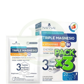 Pack 3x Triple Magnesio 20 Sobres Natysal