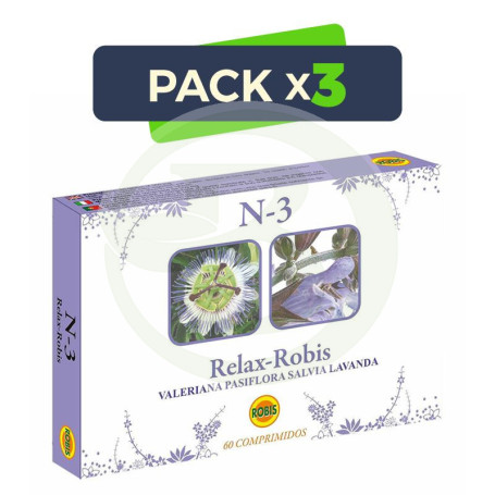 Pack 3x Relax Robis N-3 60 Comprimidos Robis