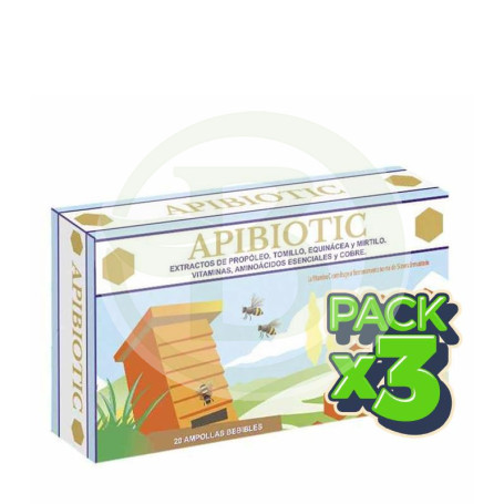 Pack 3x Apibiotic 20 Ampollas Robis