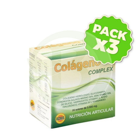 Pack 3x Colágeno Complex 20 Sobres Robis