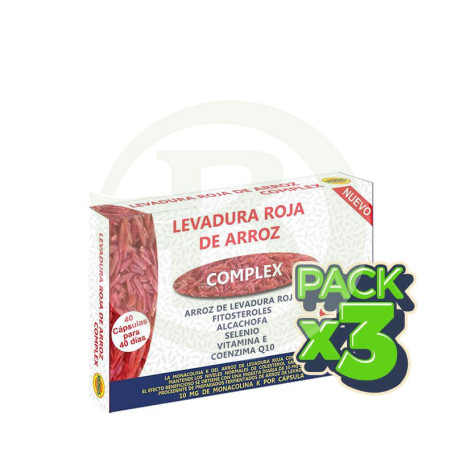 Pack 3x Levadura Roja De Arroz Complex 40 Cápsulas Robis