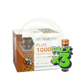 Pack 3x Jalea Real Plus 1.000Mg. 20 Viales Marnys