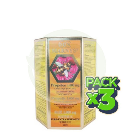 Pack 3x Propóleo con Equinácea 90 Perlas Marnys