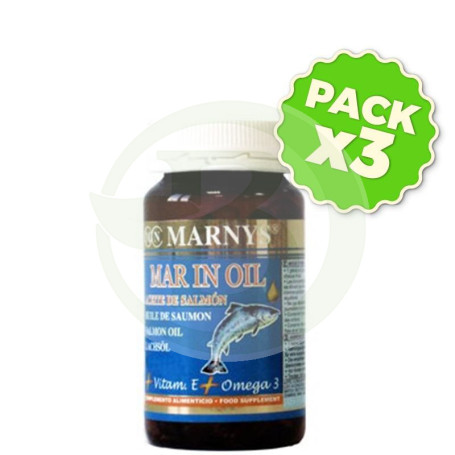 Pack 3x Mar In Oil (Aceite de Salmón) 150 Perlas Marnys