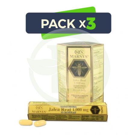 Pack 3x Jalea Real y Lecitina 90 Cápsulas Marnys