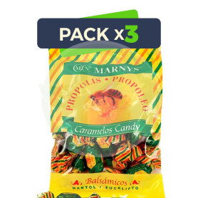 Pack 3x Caramelos Propoleo, Miel, Mentol y Eucalipto 60Gr. Marnys