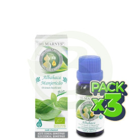 Pack 3x Aceite Esencial Alimentario de Albahaca 15Ml. Marnys