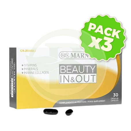 Pack 3x Beauty In & Out 30 Cápsulas Marnys