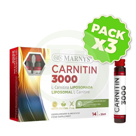 Pack 3x Carnitin 3000&nbsp;14 Viales Marnys