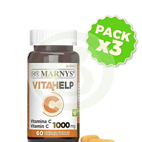Pack 3x Vitahelp C 1000Mg 60 Cápsulas Vegetales Marnys