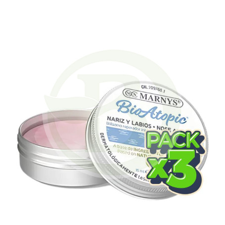 Pack 3x Bioatopic Bálsamo Nariz y Labios 15Ml Marnys