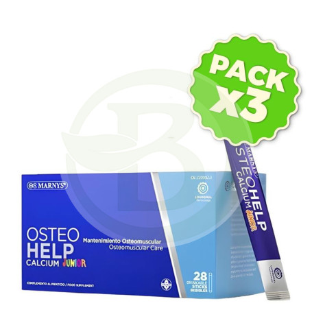 Pack 3x Osteohelp Calcium Junior 28 Sticks Bebibles Marnys