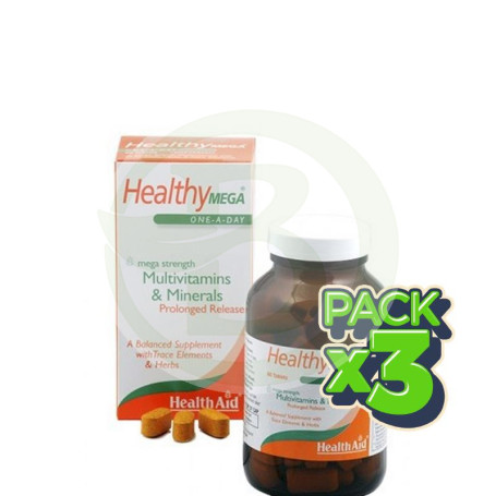 Pack 3x HealthyMega 30 Comprimidos Health Aid