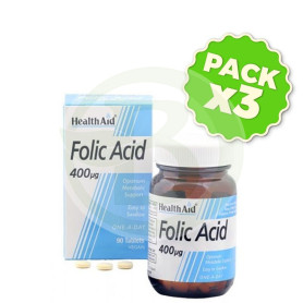 Pack 3x Ácido Fólico Health Aid