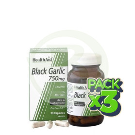 Pack 3x Ajo Negro 750Mg. Health Aid