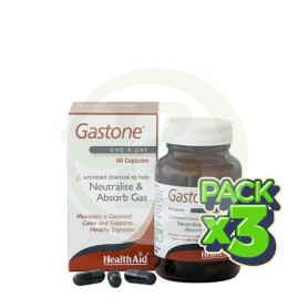Pack 3x Gastone (Carbón Puro Activado) Health Aid