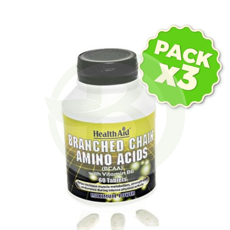 Pack 3x BCAA con Vitamina B6 Health Aid