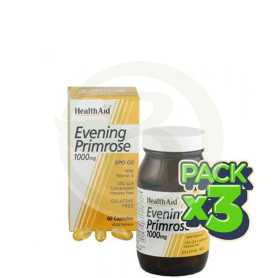 Pack 3x Aceite de Onagra 1000Mg. Health Aid