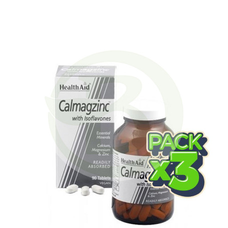 Pack 3x Calmagzinc con Isoflavonas Health Aid