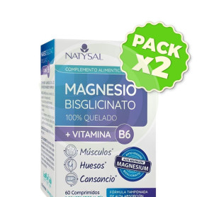 Pack 2x Magnesio Bisglicinato con B6 180 Comprimidos Natysal