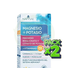 Pack 2x Magnesio + Potasio + D3 + K2 60 Cápsulas Natysal