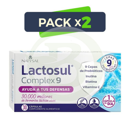 Pack 2x Lactosul Complex 9 30 Cápsulas Natysal