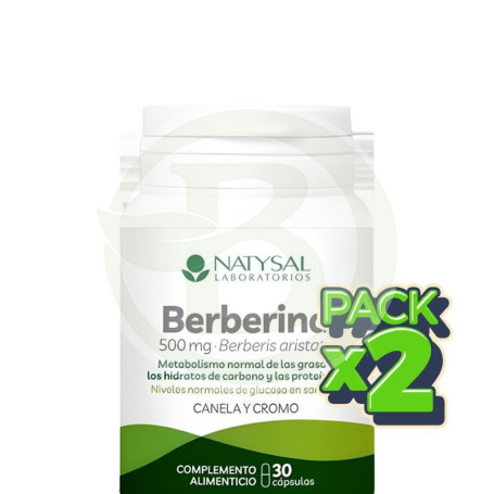 Pack 2x Berberina 500Mg con Canela y Cromo 30 Cápsulas Natysal