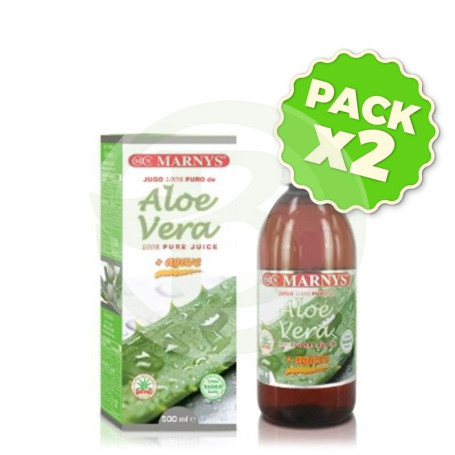 Pack 2x Zumo de Aloe Vera y Ágave 500Ml. Marnys