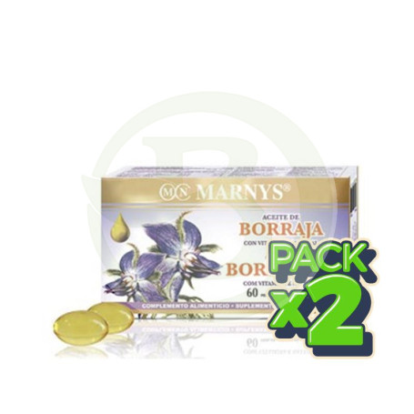 Pack 2x Aceite de Borraja 60 Perlas Marnys