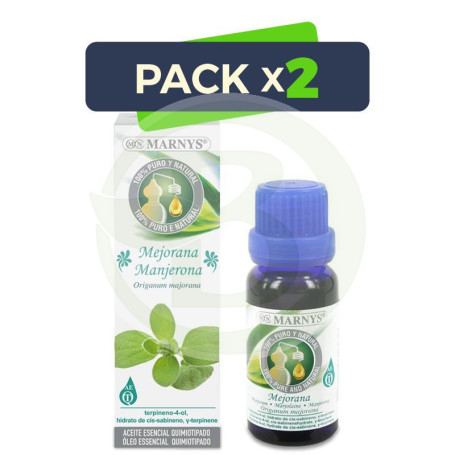 Pack 2x Aceite Esencial Alimentario de Mejorana 15Ml. Marnys
