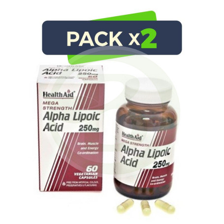 Pack 2x Ácido Alfa Lipoico 250Mg. Health Aid