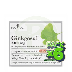 Pack 6x Ginkgosul 6.000Mg. 60 Comprimidos Natysal