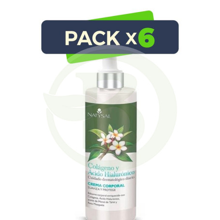 Pack 6x Loción Corporal Colágeno y Ácido Hialurónico 300Ml Natysal