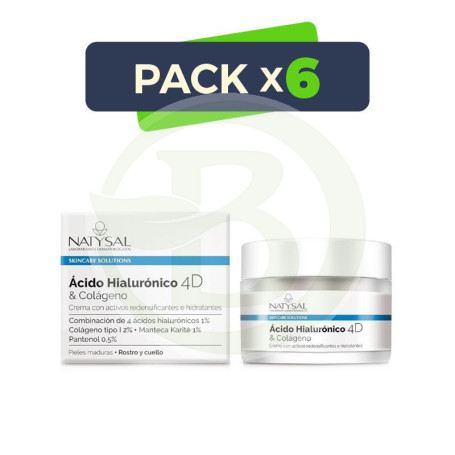 Pack 6x Crema Ácido Hialurónico 4D 50Ml. Natysal