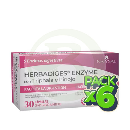 Pack 6x Herbadiges Enzyme 30 Capsulas