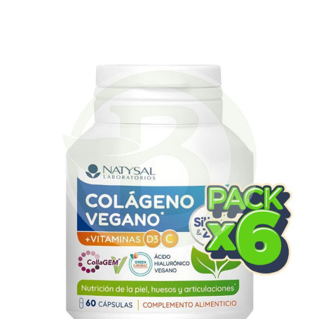 Pack 6x Colágeno Vegano 60 Cápsulas Natysal