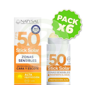 Pack 6x Stick Solar Zonas Sensibles (Cara y Escote) Fps50 14G Natysal