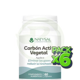 Pack 6x Carbón Activo Vegetal 60 Cápsulas Natysal