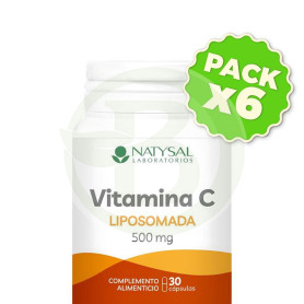 Pack 6x Vitamina C Liposomada 500Mg 30 Cápsulas Natysal