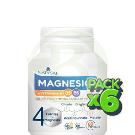 Pack 6x Magnesio Cuatro Fuentes 60 Cápsulas Natysal
