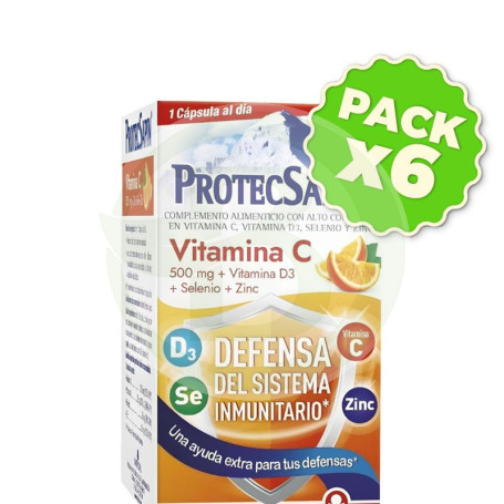 Pack 6x Protecsapin Vitamina C + D3 + Selenio + Zinc 60 Cápsulas Natysal
