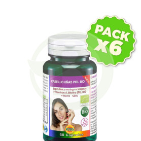 Pack 6x Cabello, Uñas y Piel 60 Cápsulas Robis
