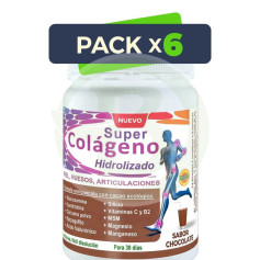 Pack 6x Super Colágeno Hidrolizado Sabor Chocolate 300Gr Robis