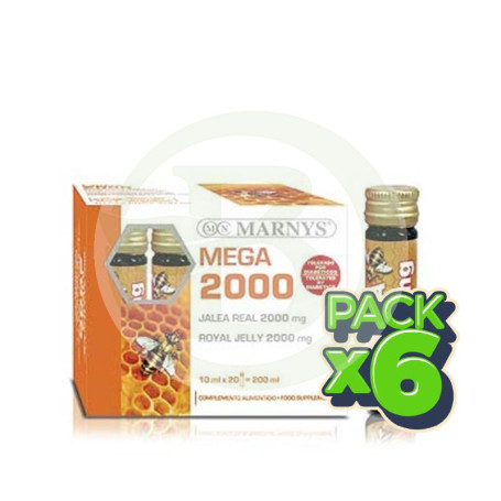 Pack 6x Jalea Real Mega 2000Mg. Marnys