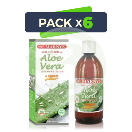 Pack 6x Zumo de Aloe Vera y Ágave 500Ml. Marnys